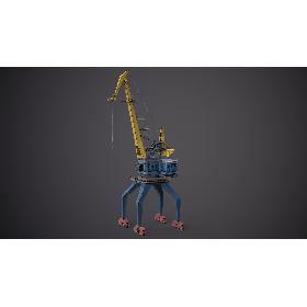 3D Port Crane Blue